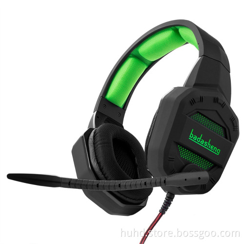 7.1 Virtual surround sound LED logo light headset PC USB gaming headset with removable mic
